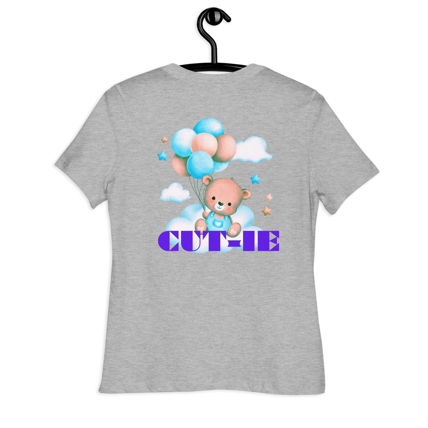 Cute Teddy Bear and Balloon, Calmness Designs, Creative Designs, Women's Relaxed T-Shirt