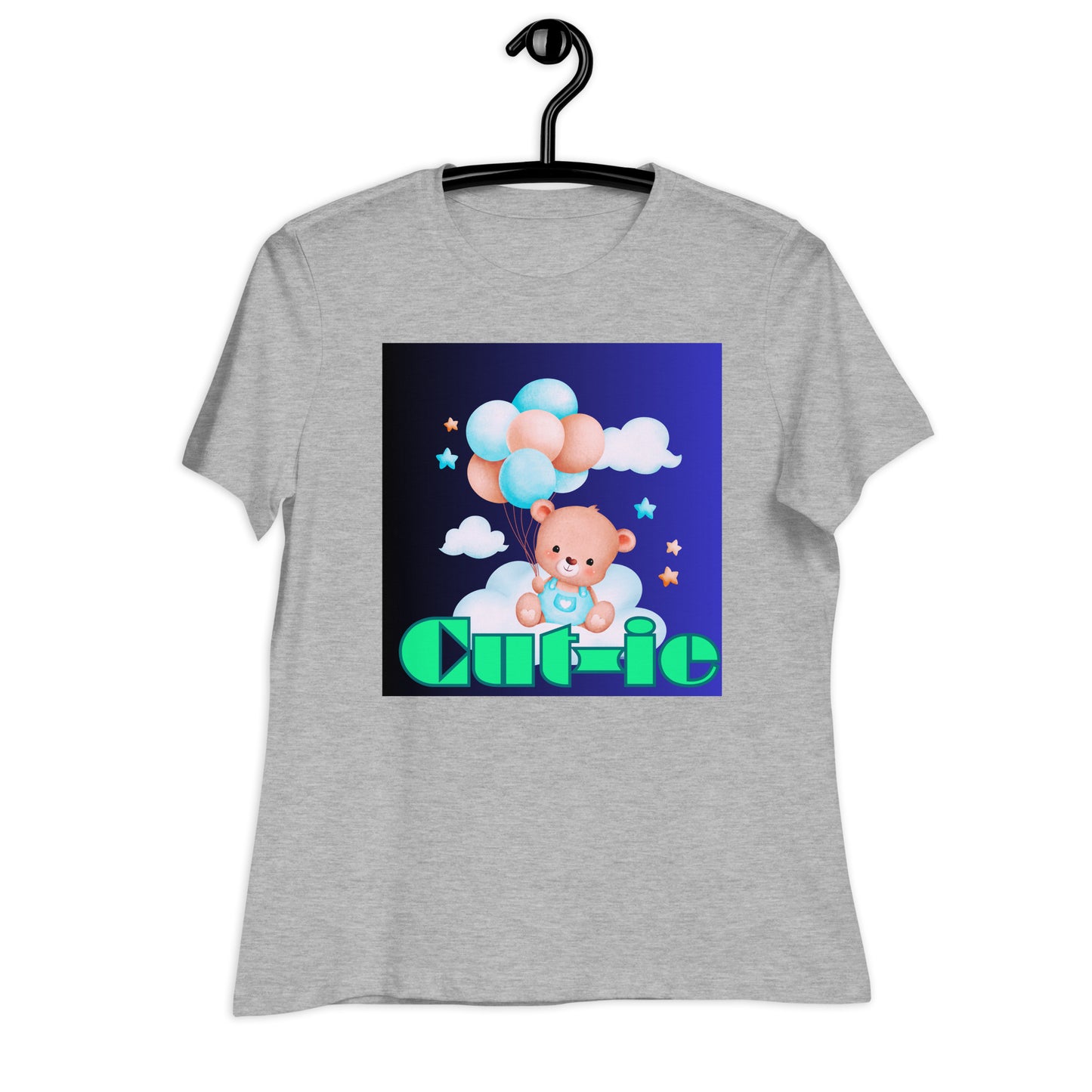 Cute Teddy Bear and Balloon, Calmness Designs, Creative Designs, Women's Relaxed T-Shirt