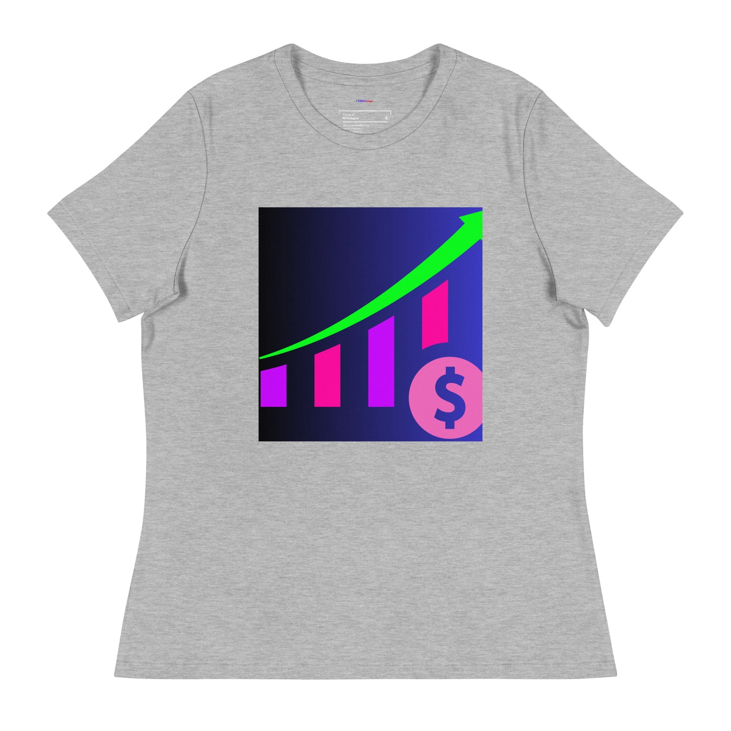 Money Growth, Growth Chart, Arrow, Dollar-Sign ,Calmness Designs, Creative Designs, Women's Relaxed T-Shirt