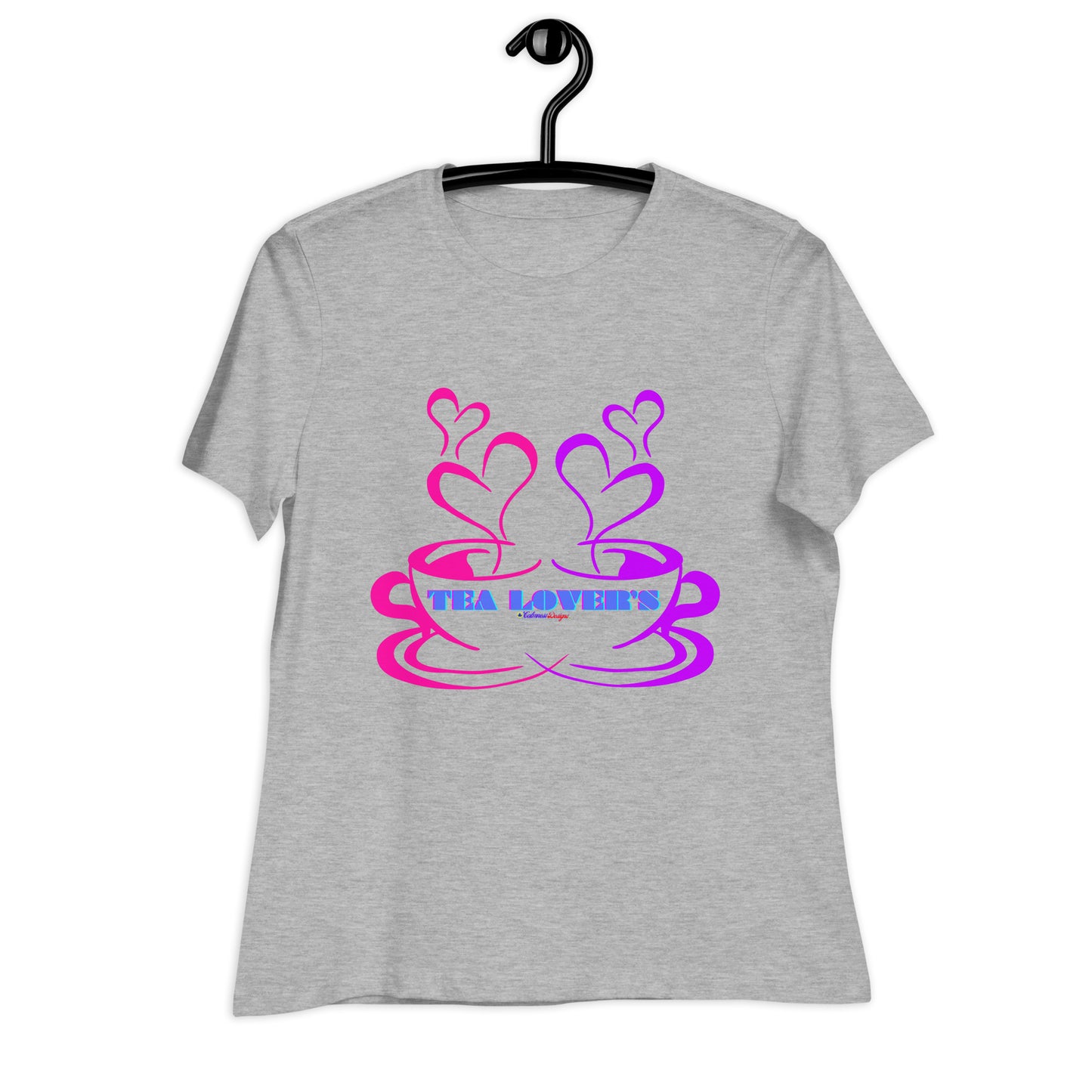 TEA LOVER'S 2 CUPS of COFFEE, Hearts, CALMNESS DESIGNS, Creative Designer's, Women's Relaxed T-Shirt