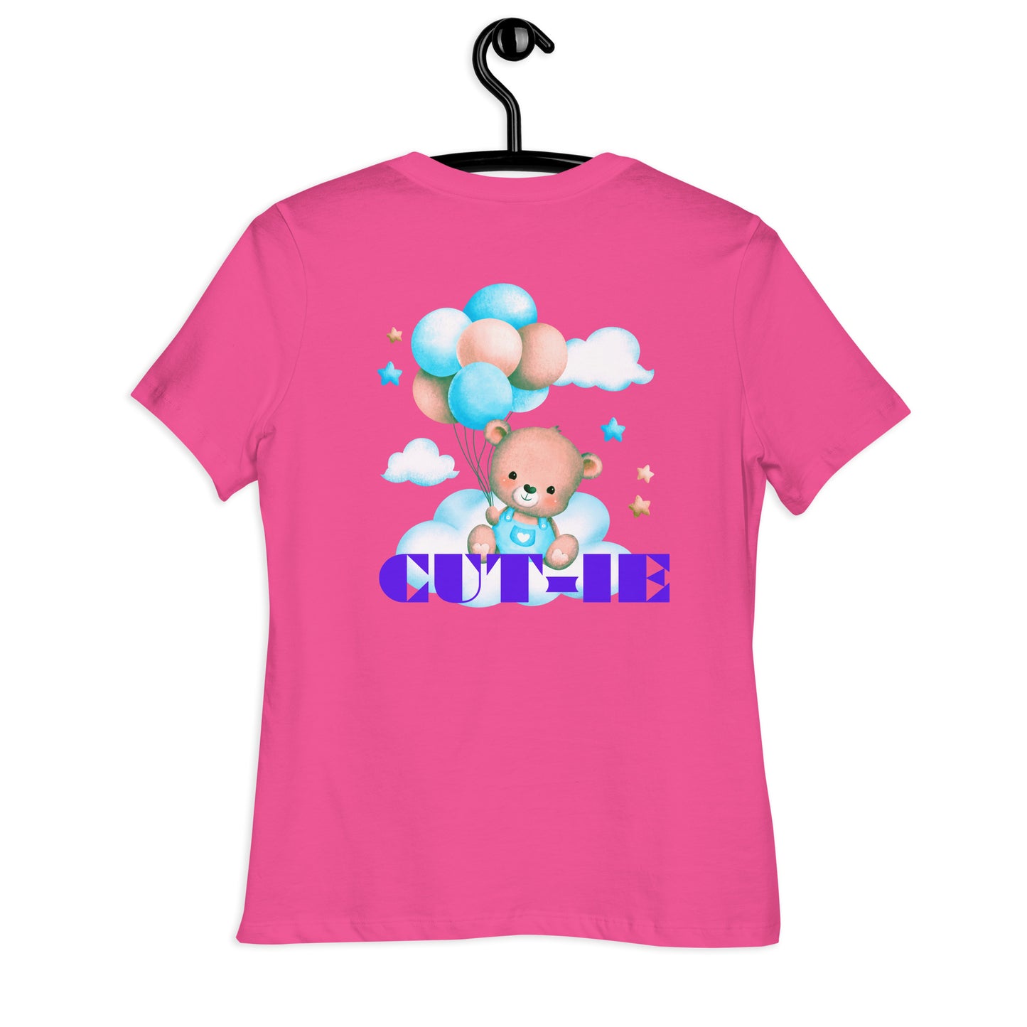 Cute Teddy Bear and Balloon, Calmness Designs, Creative Designs, Women's Relaxed T-Shirt