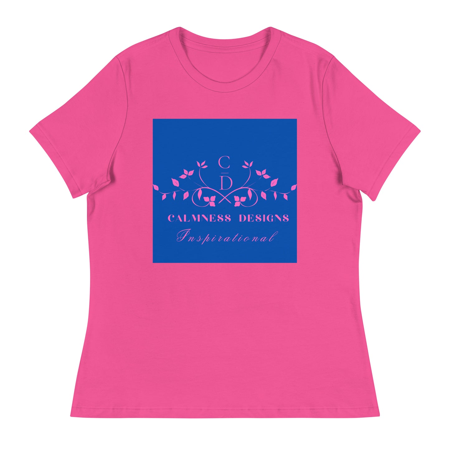 Ivory Pink Traditional Couple Monogram Wedding Logo, Calmness Designs, Creative Designs, Women's Relaxed T-Shirt