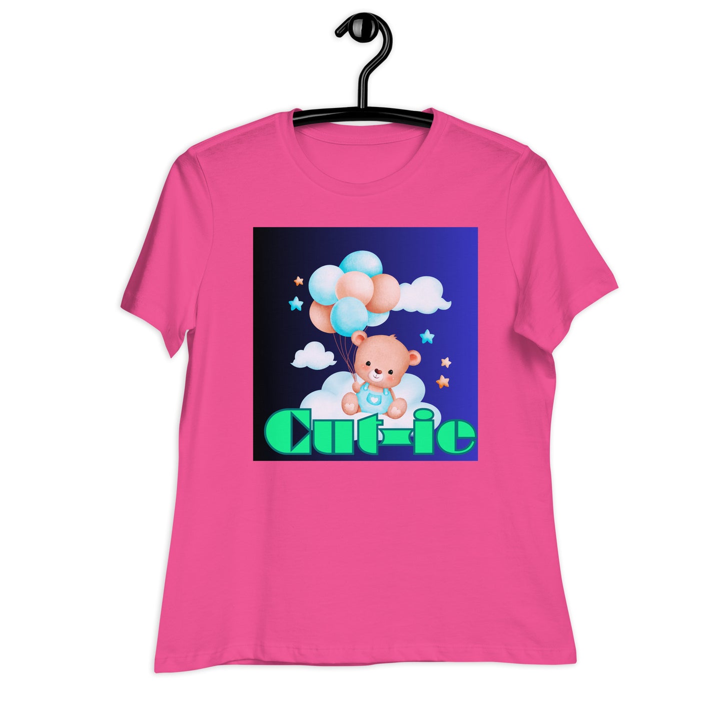 Cute Teddy Bear and Balloon, Calmness Designs, Creative Designs, Women's Relaxed T-Shirt