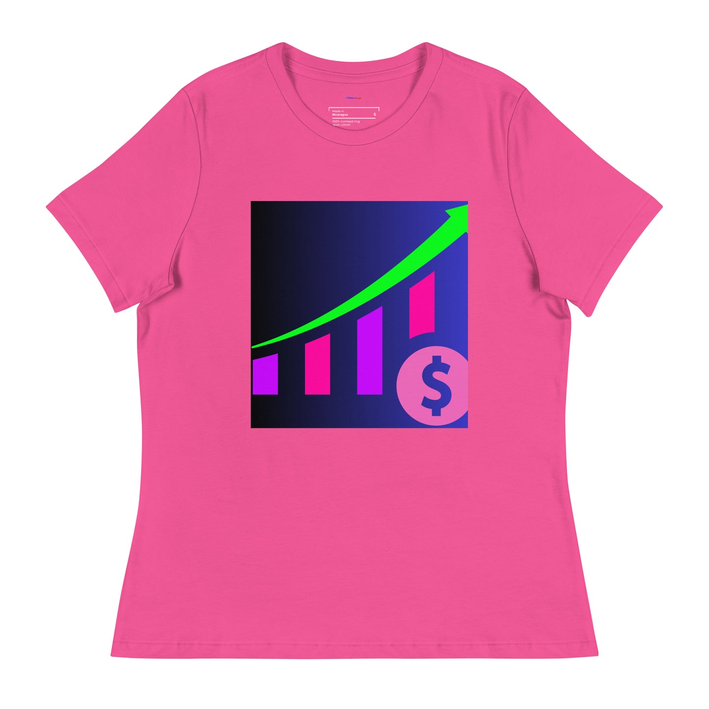Money Growth, Growth Chart, Arrow, Dollar-Sign ,Calmness Designs, Creative Designs, Women's Relaxed T-Shirt