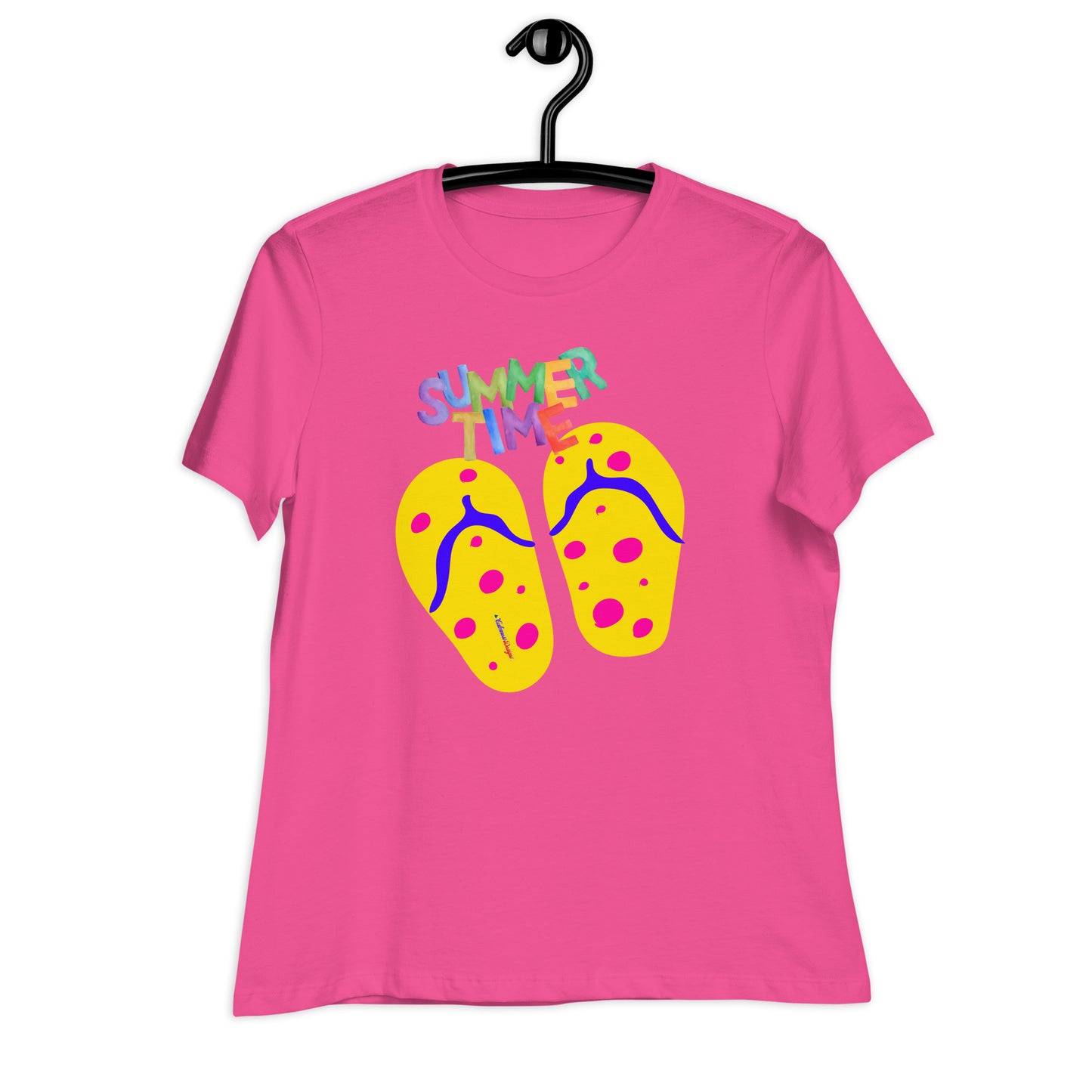 SUMMER TIME, Flip flop for Summer, CALMNESS DESIGNS, Creative Designer's, Women's Relaxed T-Shirt