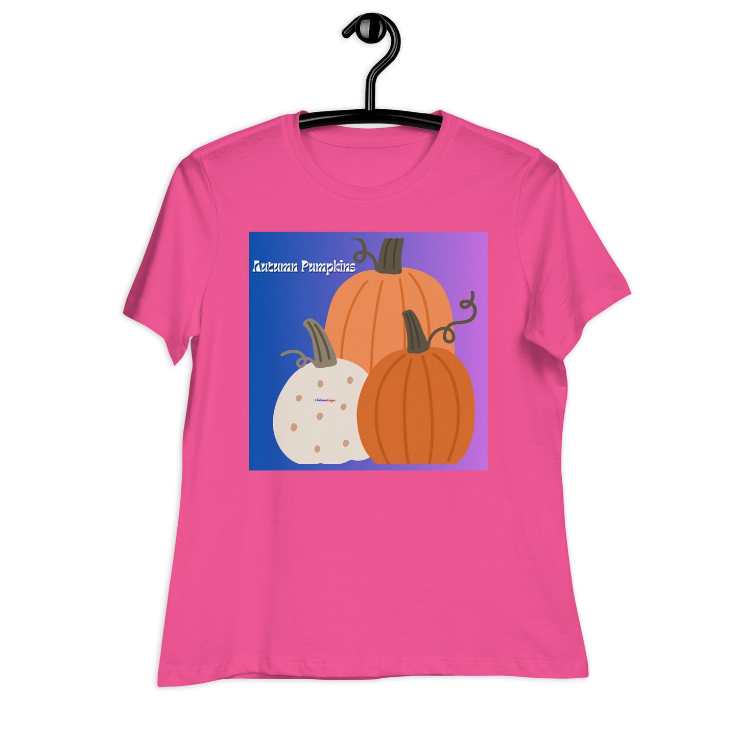 Cute Autumn Pumpkins, Three Pumpkins, CALMNESS DESIGNS, Creative Designer's,Women's Relaxed T-Shirt