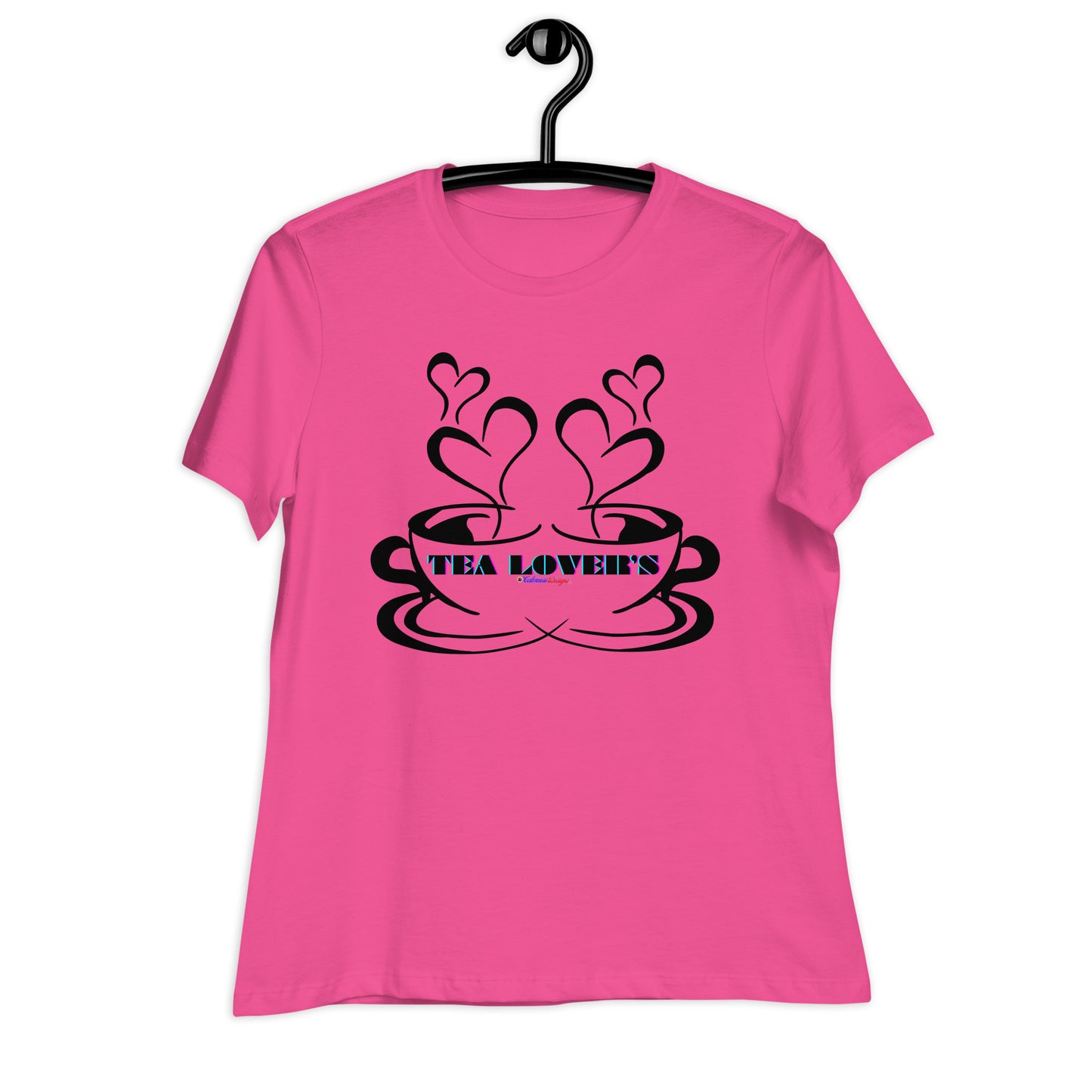 TEA LOVER'S 2 CUPS of COFFEE, Hearts, CALMNESS DESIGNS, Creative Designer's, Women's Relaxed T-Shirt