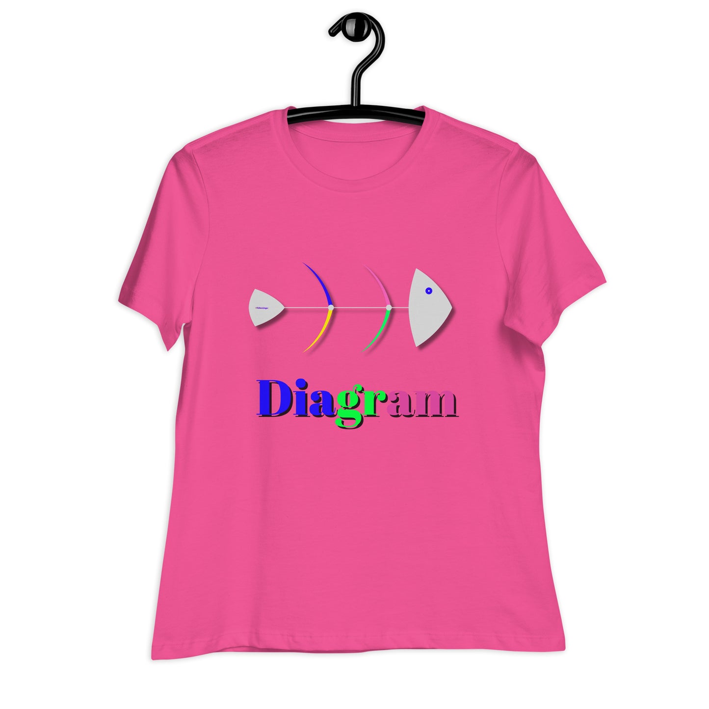 Fish Bone Diagram, CALMNESS DESIGNS, Creative Designer's, Women's Relaxed T-Shirt