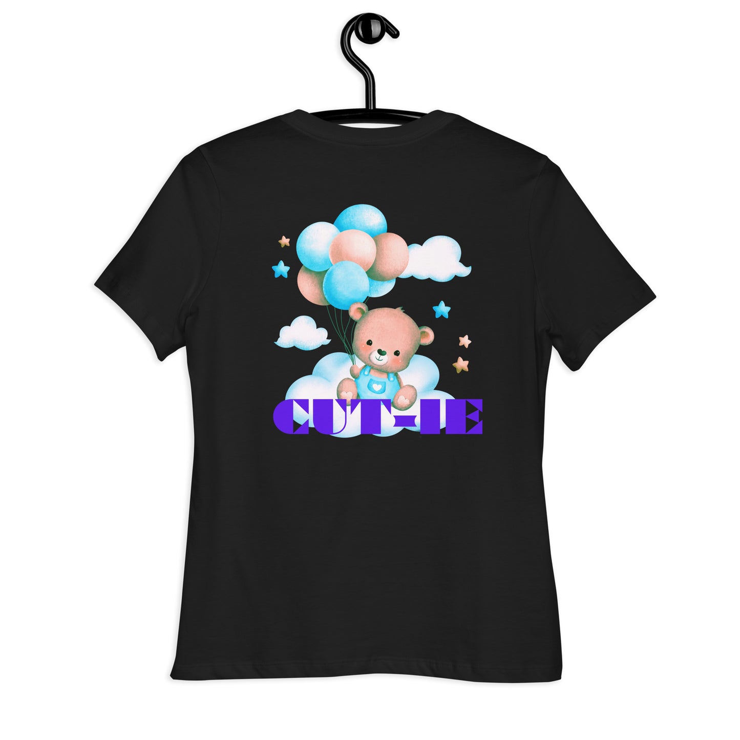 Cute Teddy Bear and Balloon, Calmness Designs, Creative Designs, Women's Relaxed T-Shirt