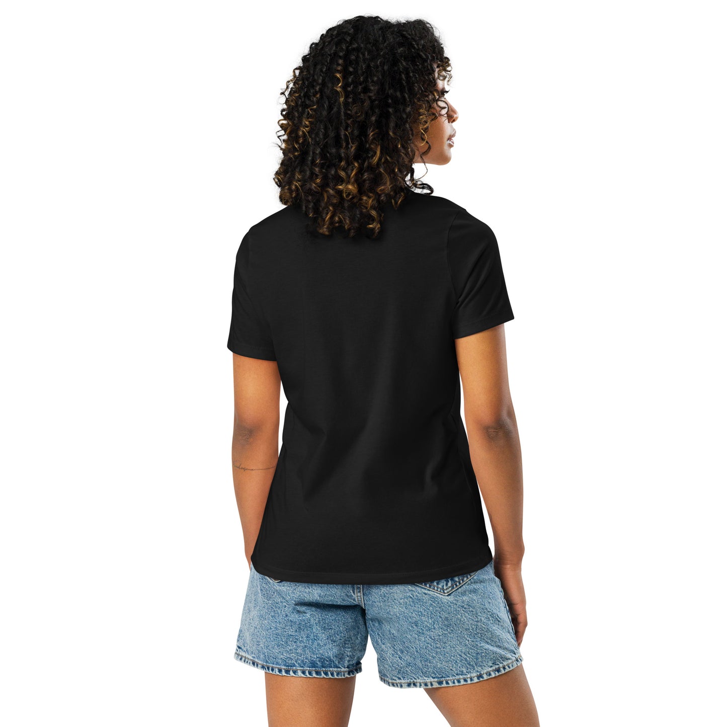 This Girl Glows Neon-Sign, Blue Triangle, CALMNESS DESIGNS, Creative Designer's, Women's Relaxed T-Shirt