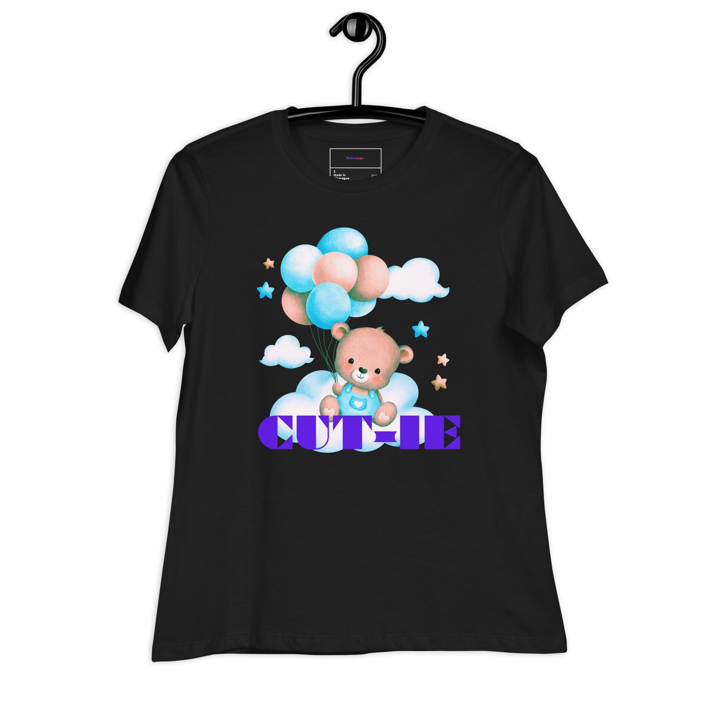 Cute Teddy Bear and Balloon, Calmness Designs, Creative Designs, Women's Relaxed T-Shirt