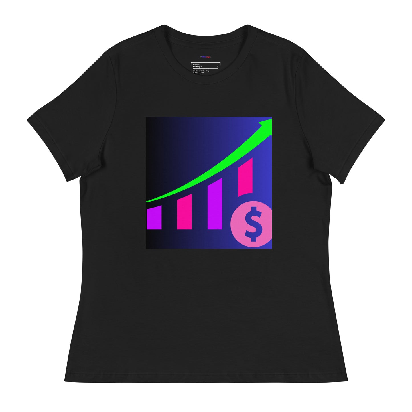 Money Growth, Growth Chart, Arrow, Dollar-Sign ,Calmness Designs, Creative Designs, Women's Relaxed T-Shirt