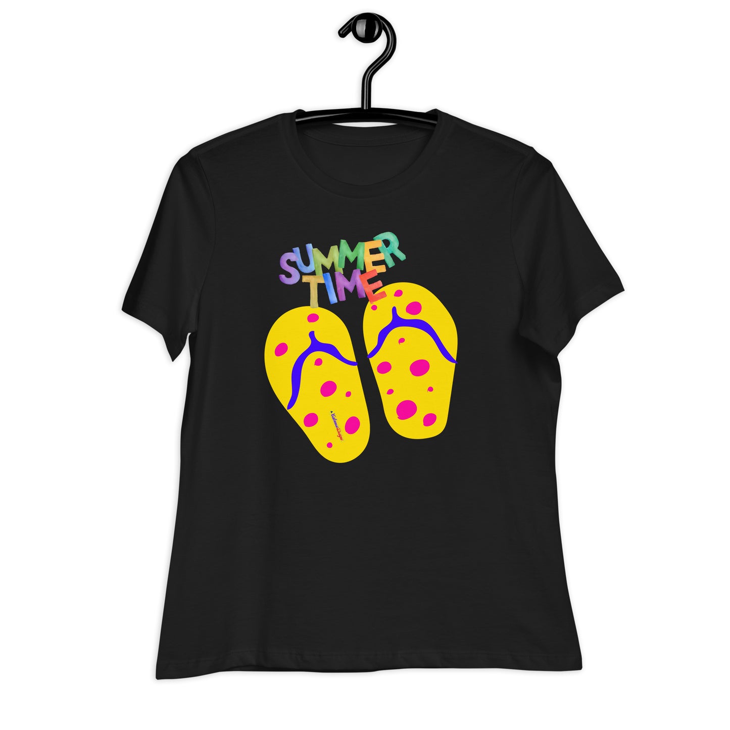 SUMMER TIME, Flip flop for Summer, CALMNESS DESIGNS, Creative Designer's, Women's Relaxed T-Shirt