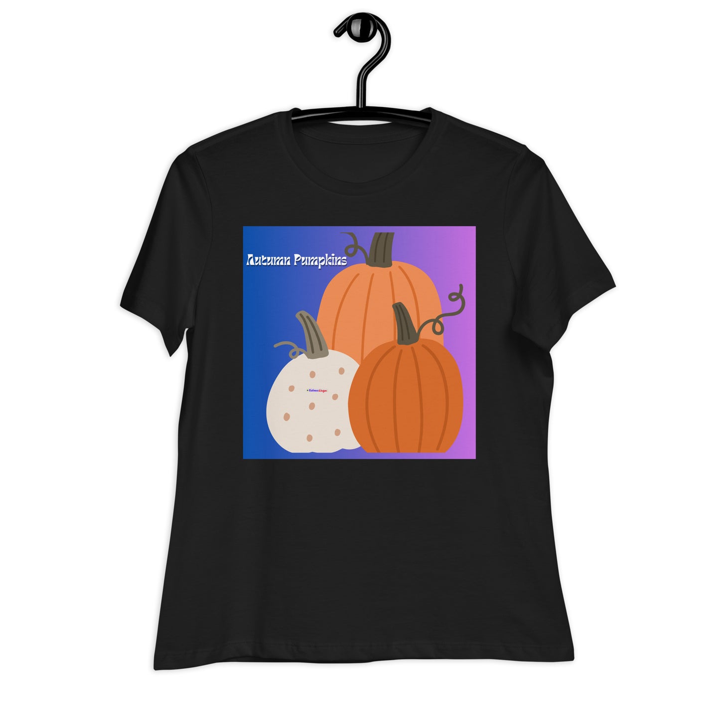 Cute Autumn Pumpkins, Three Pumpkins, CALMNESS DESIGNS, Creative Designer's,Women's Relaxed T-Shirt