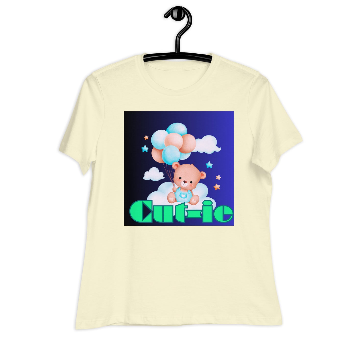Cute Teddy Bear and Balloon, Calmness Designs, Creative Designs, Women's Relaxed T-Shirt