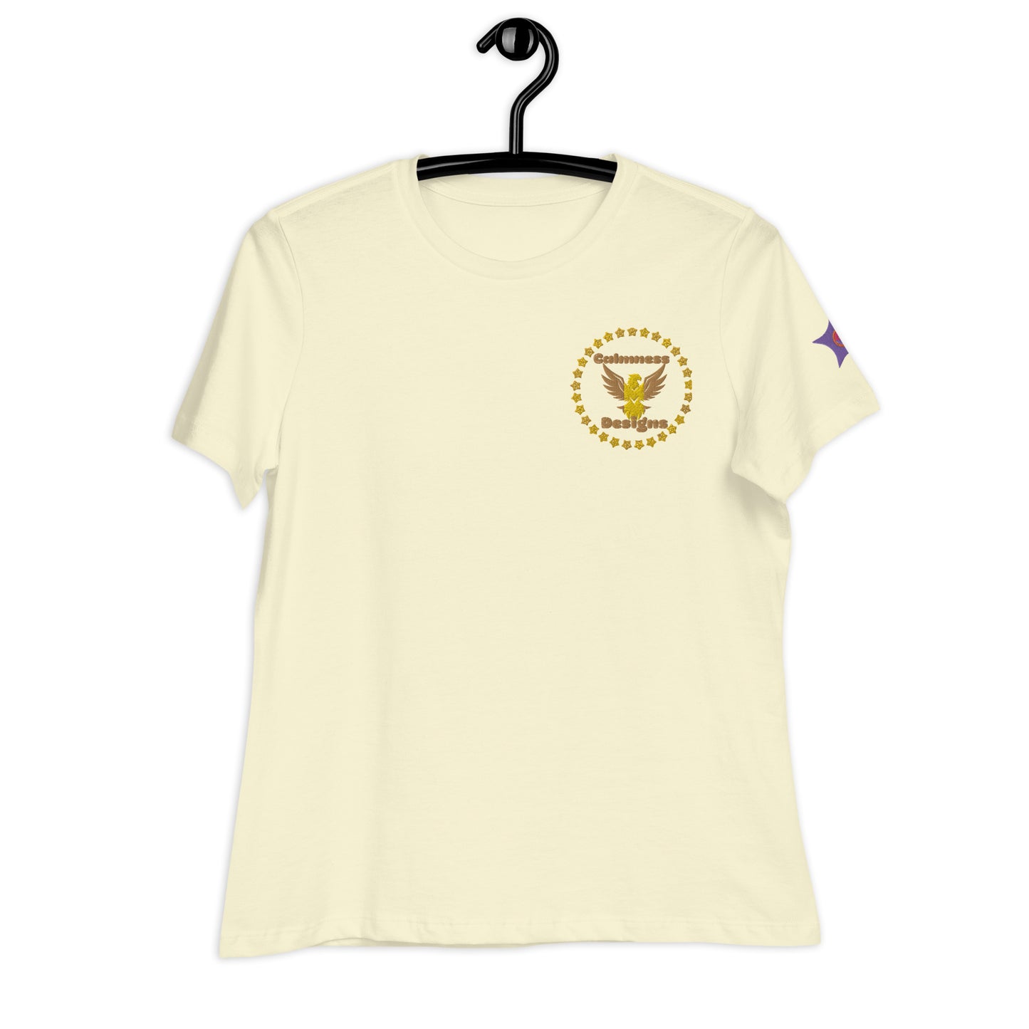 GOLDEN EAGLE, GOLDEN STAR BORDER, CALMNESS DESIGNS, Creative Designer's, Women's Relaxed T-Shirt