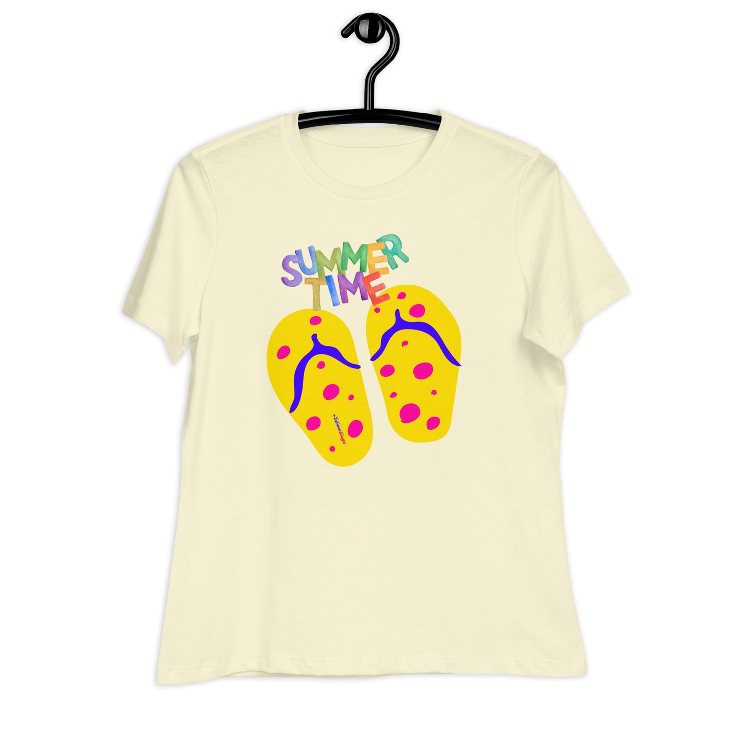 SUMMER TIME, Flip flop for Summer, CALMNESS DESIGNS, Creative Designer's, Women's Relaxed T-Shirt