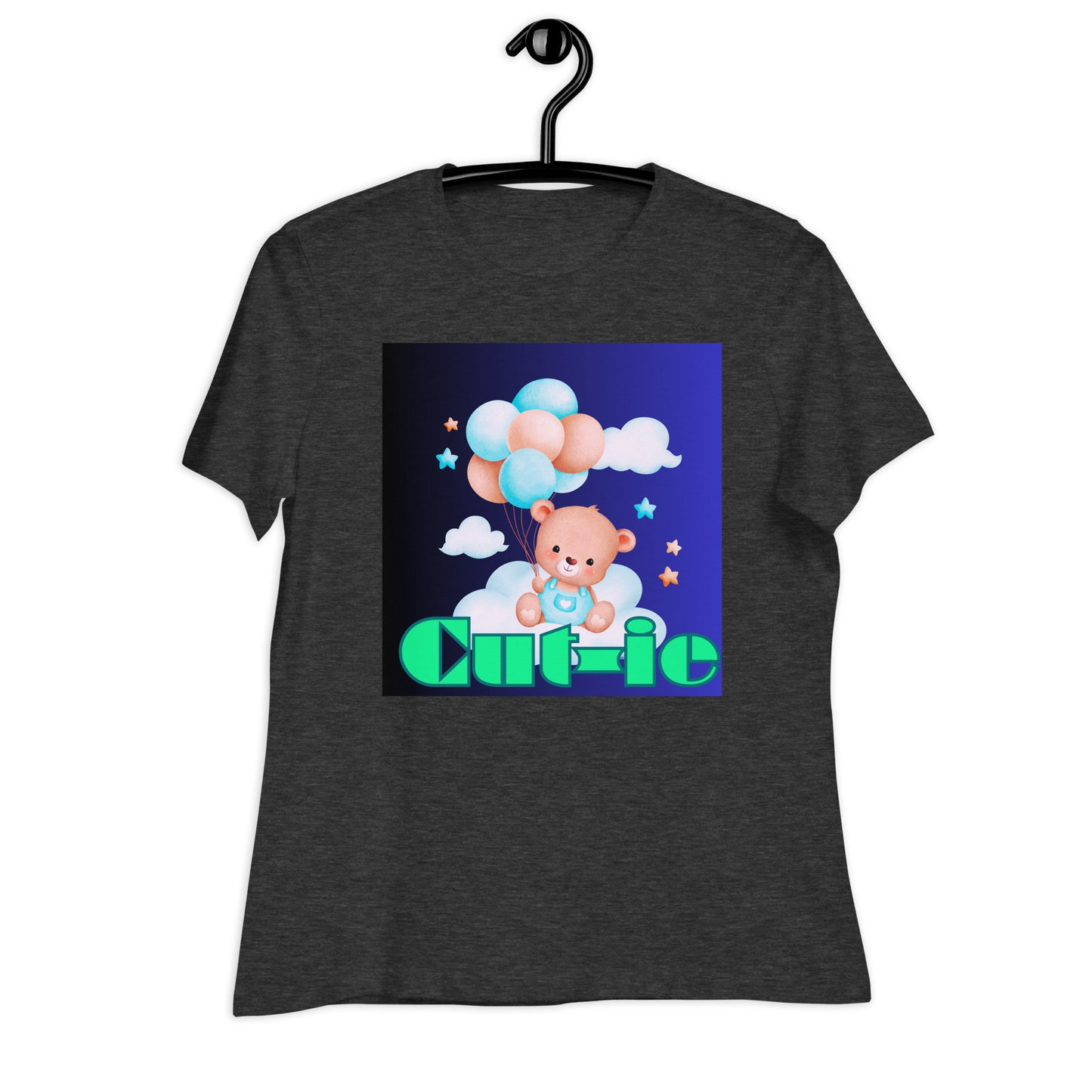 Cute Teddy Bear and Balloon, Calmness Designs, Creative Designs, Women's Relaxed T-Shirt