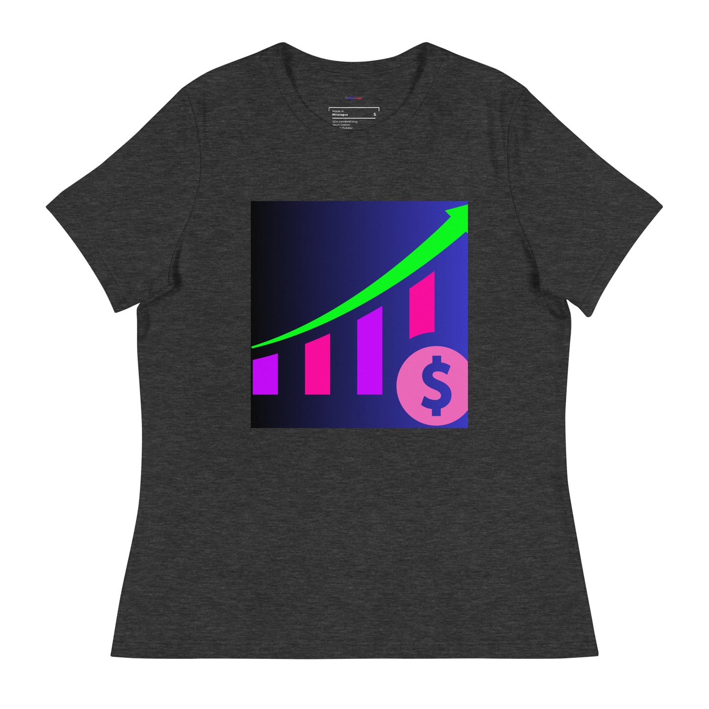 Money Growth, Growth Chart, Arrow, Dollar-Sign ,Calmness Designs, Creative Designs, Women's Relaxed T-Shirt