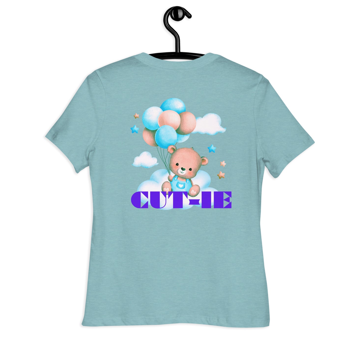 Cute Teddy Bear and Balloon, Calmness Designs, Creative Designs, Women's Relaxed T-Shirt