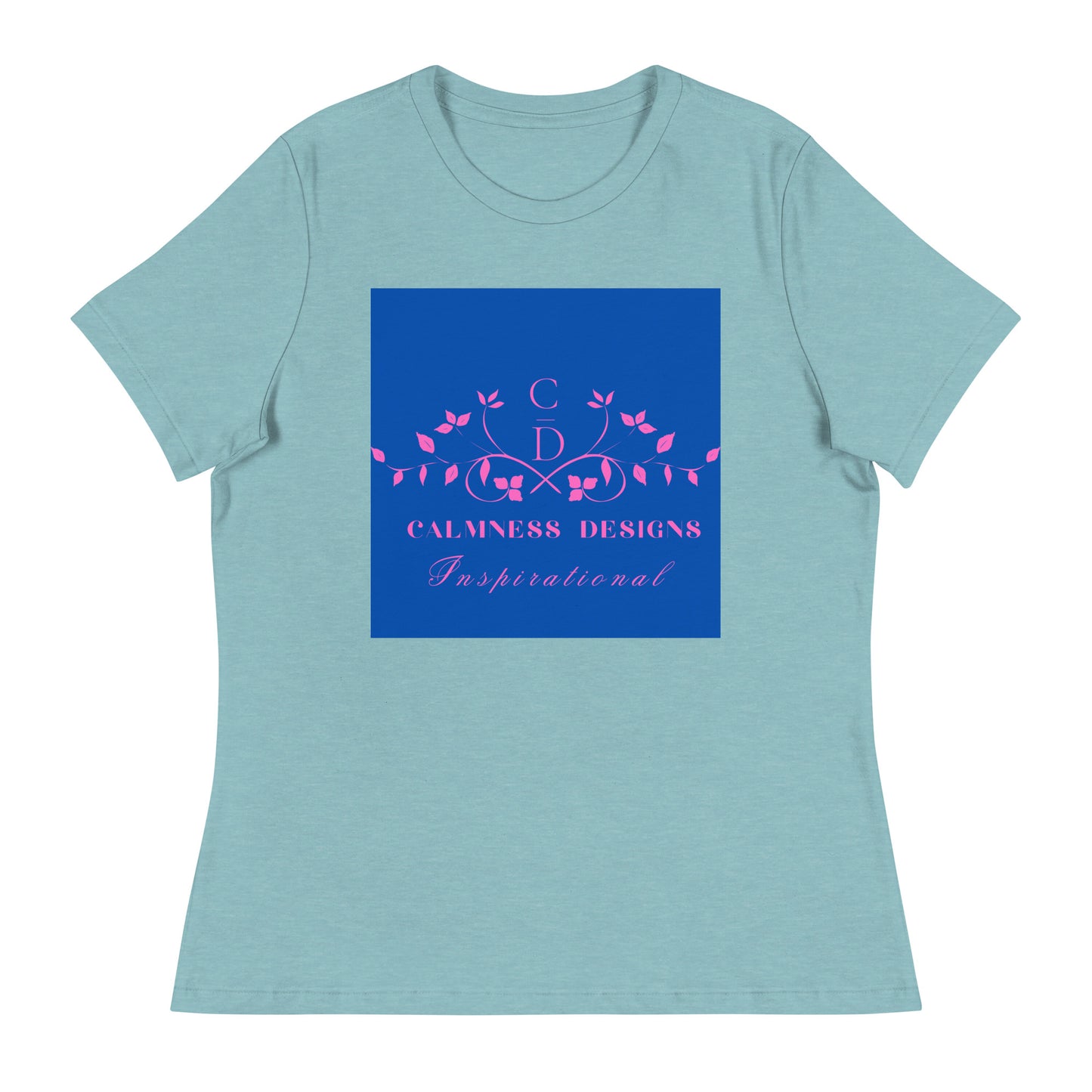 Ivory Pink Traditional Couple Monogram Wedding Logo, Calmness Designs, Creative Designs, Women's Relaxed T-Shirt