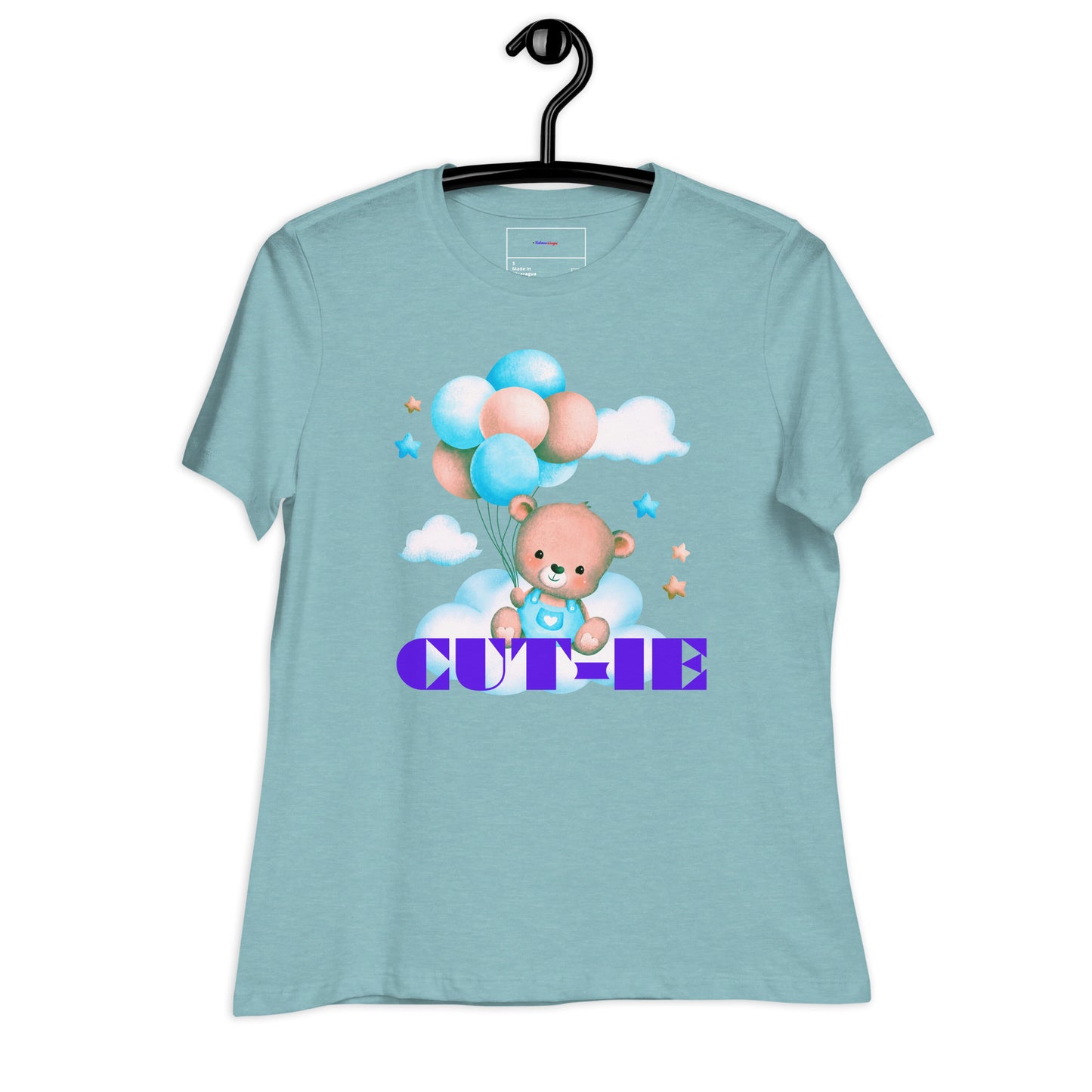 Cute Teddy Bear and Balloon, Calmness Designs, Creative Designs, Women's Relaxed T-Shirt