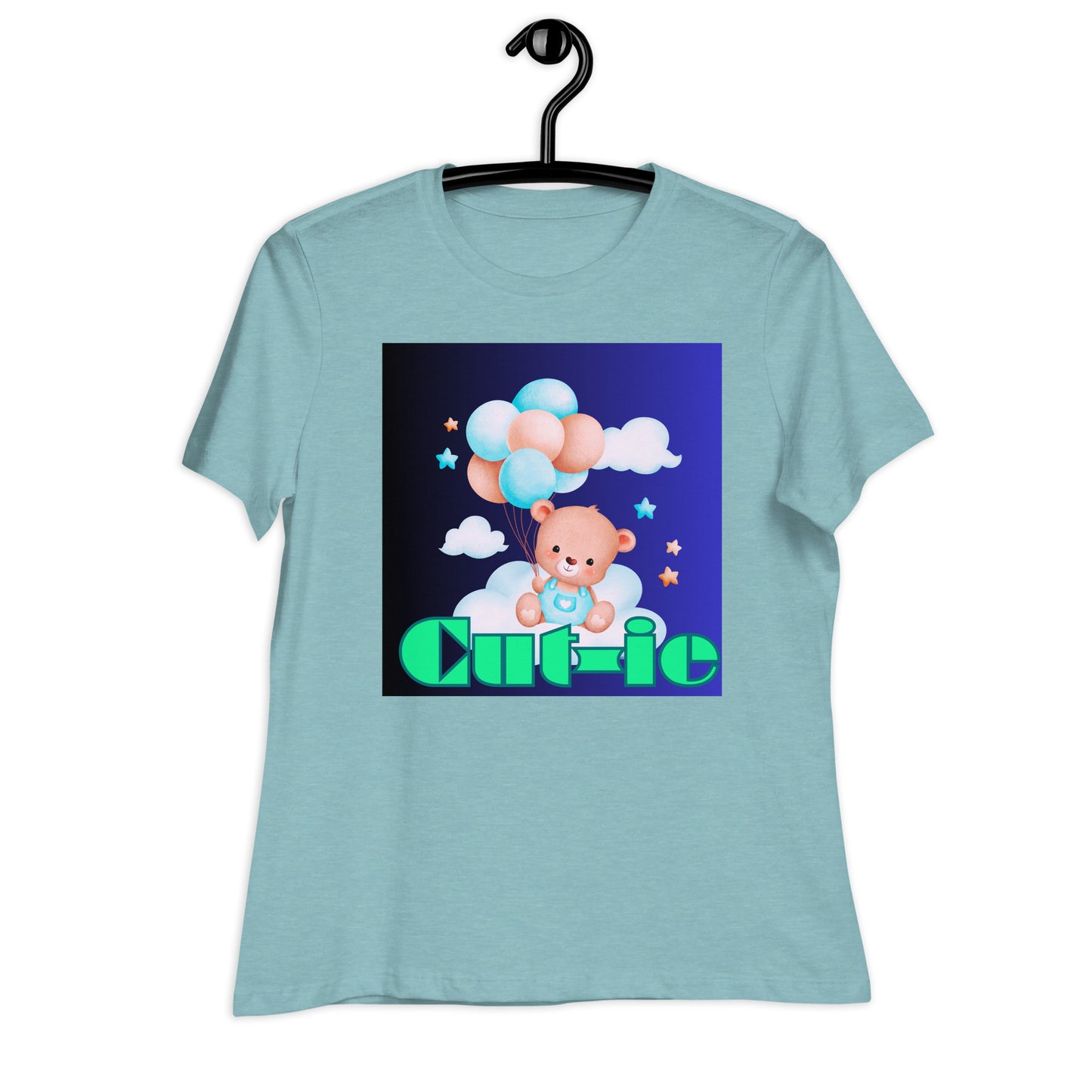 Cute Teddy Bear and Balloon, Calmness Designs, Creative Designs, Women's Relaxed T-Shirt