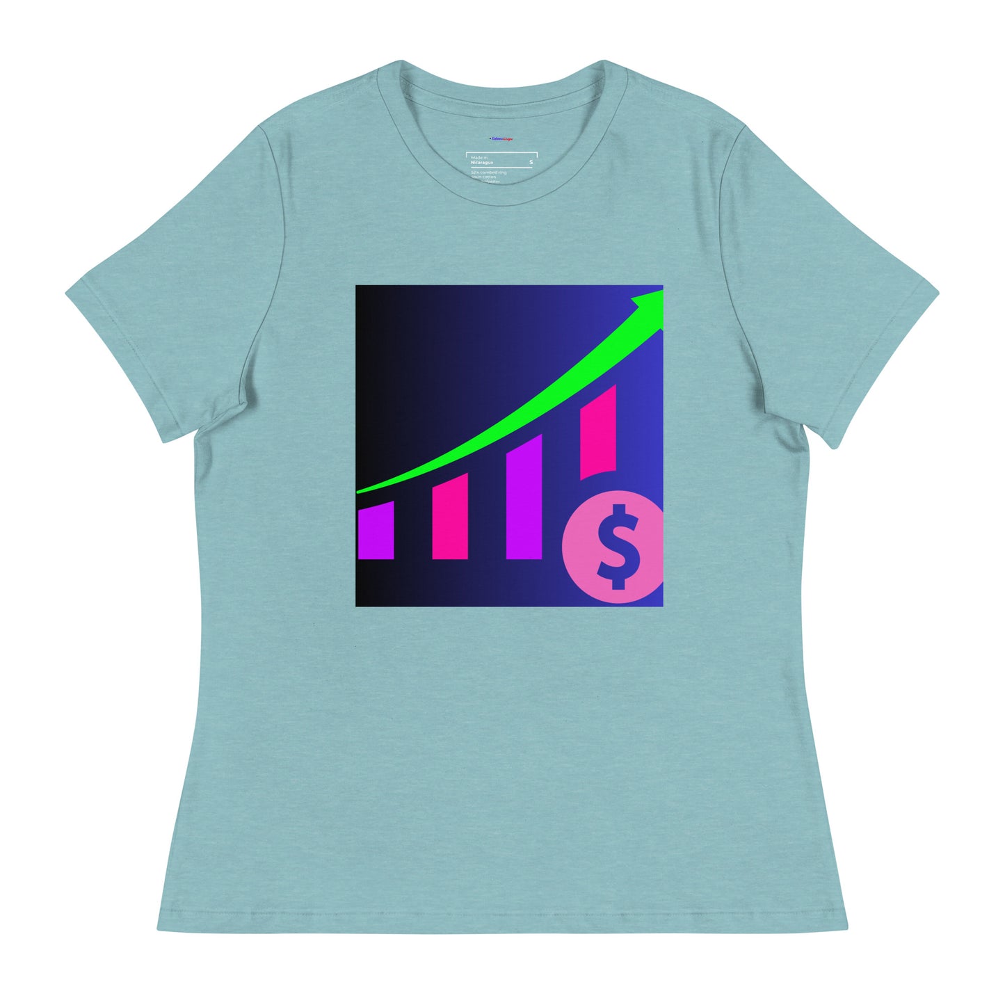 Money Growth, Growth Chart, Arrow, Dollar-Sign ,Calmness Designs, Creative Designs, Women's Relaxed T-Shirt
