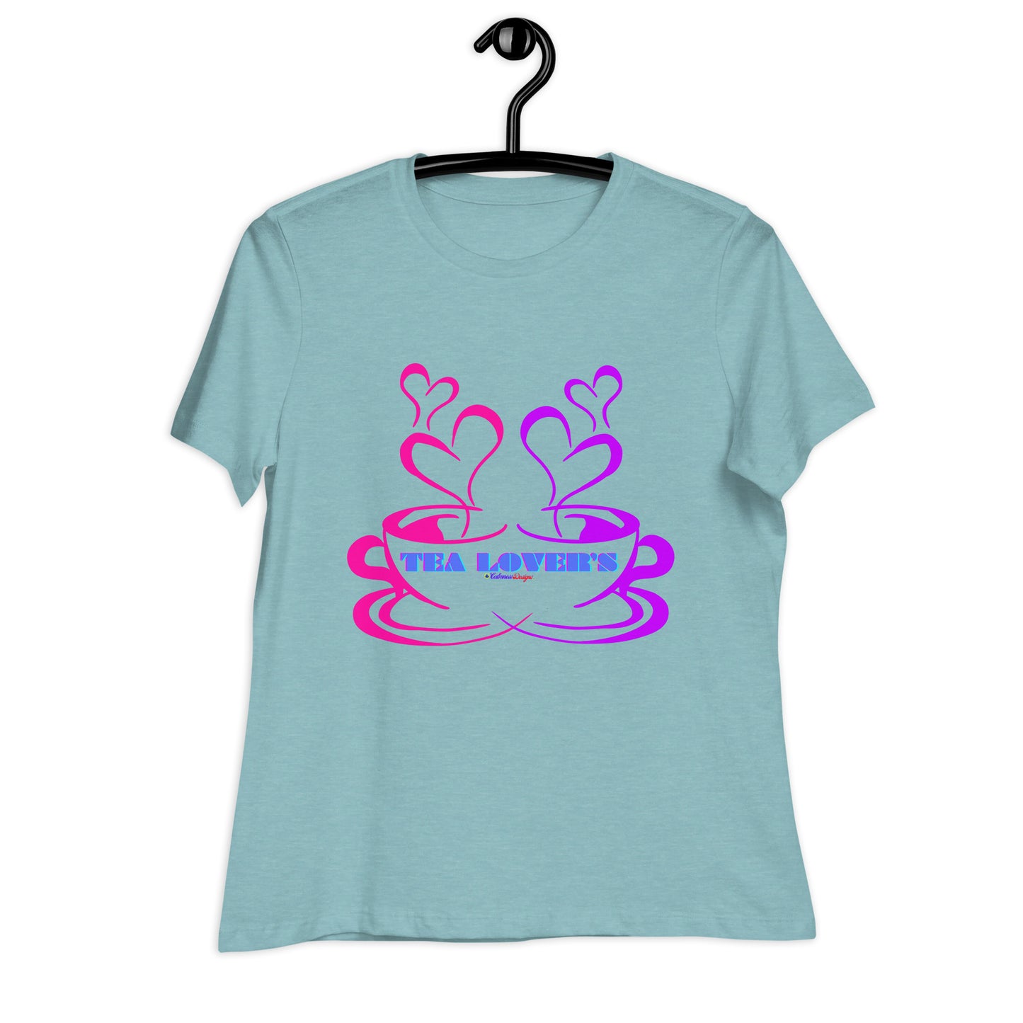 TEA LOVER'S 2 CUPS of COFFEE, Hearts, CALMNESS DESIGNS, Creative Designer's, Women's Relaxed T-Shirt