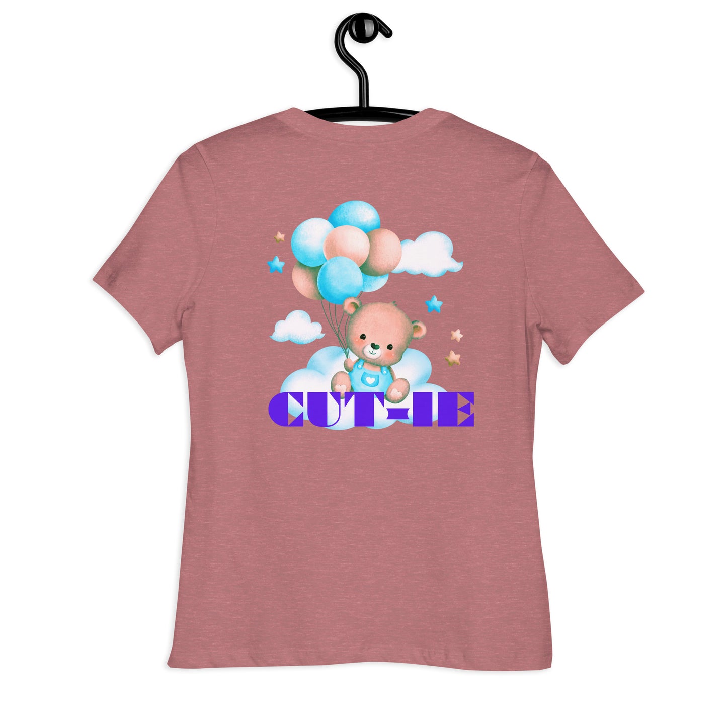 Cute Teddy Bear and Balloon, Calmness Designs, Creative Designs, Women's Relaxed T-Shirt