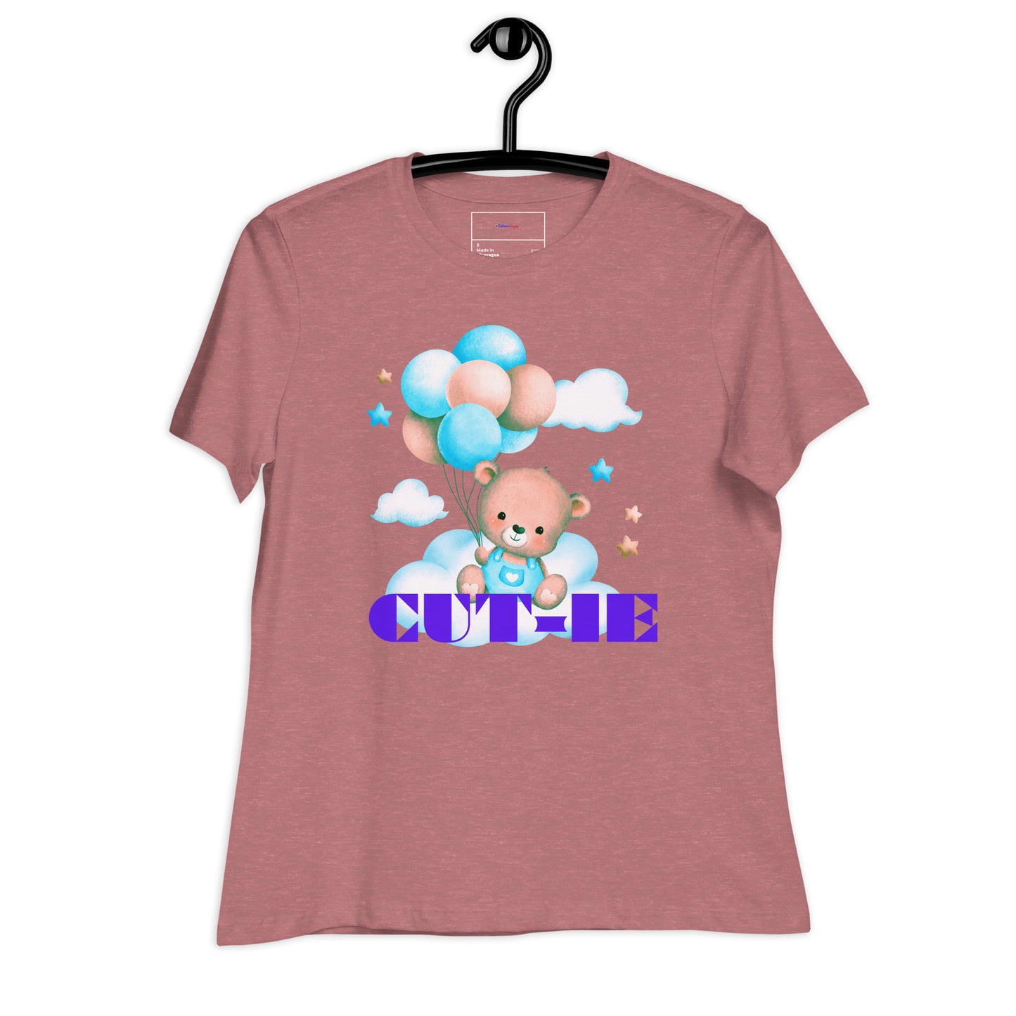 Cute Teddy Bear and Balloon, Calmness Designs, Creative Designs, Women's Relaxed T-Shirt