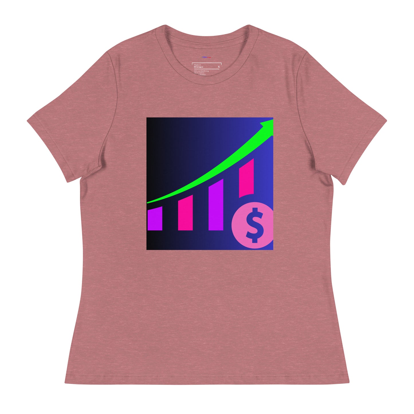 Money Growth, Growth Chart, Arrow, Dollar-Sign ,Calmness Designs, Creative Designs, Women's Relaxed T-Shirt