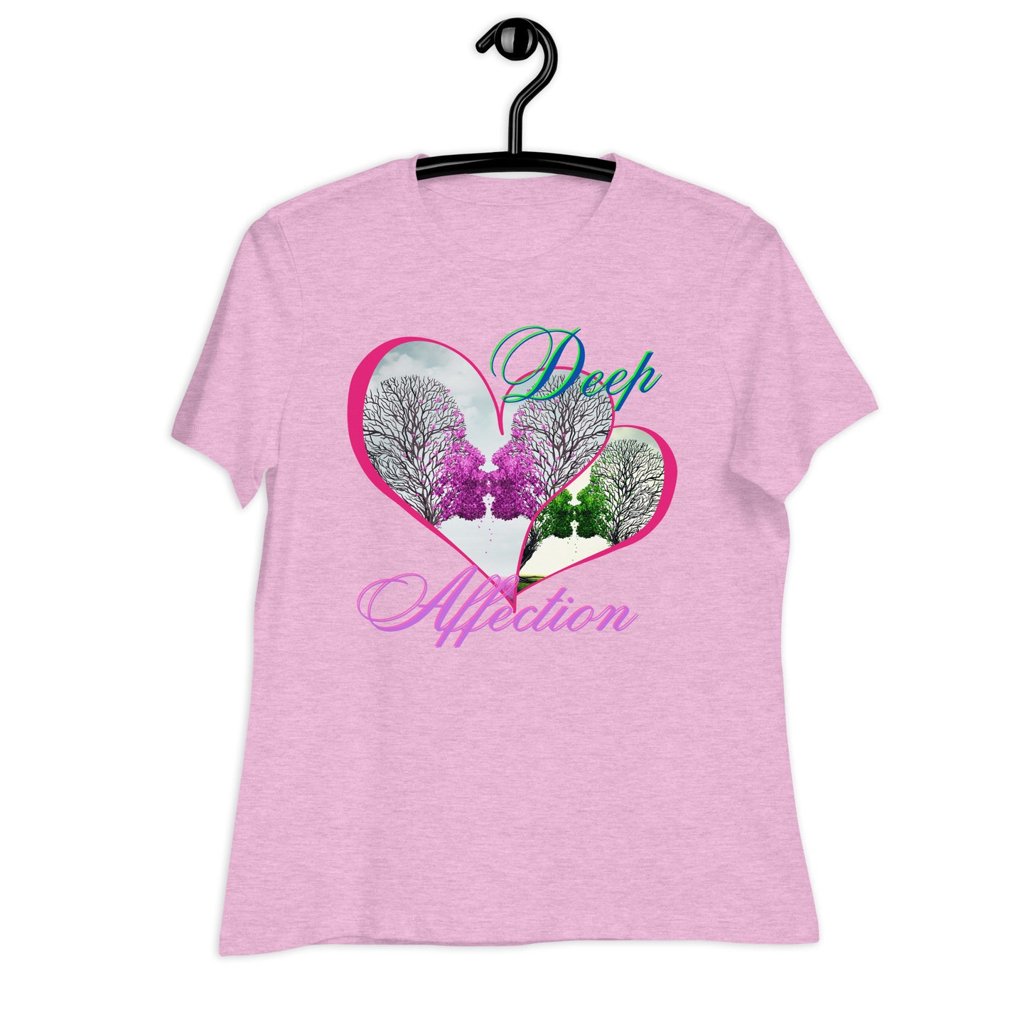 Love Therapy, Couple Kissing Hearts, Deep Affection, Calmness Designs, Women's Relaxed T-Shirt