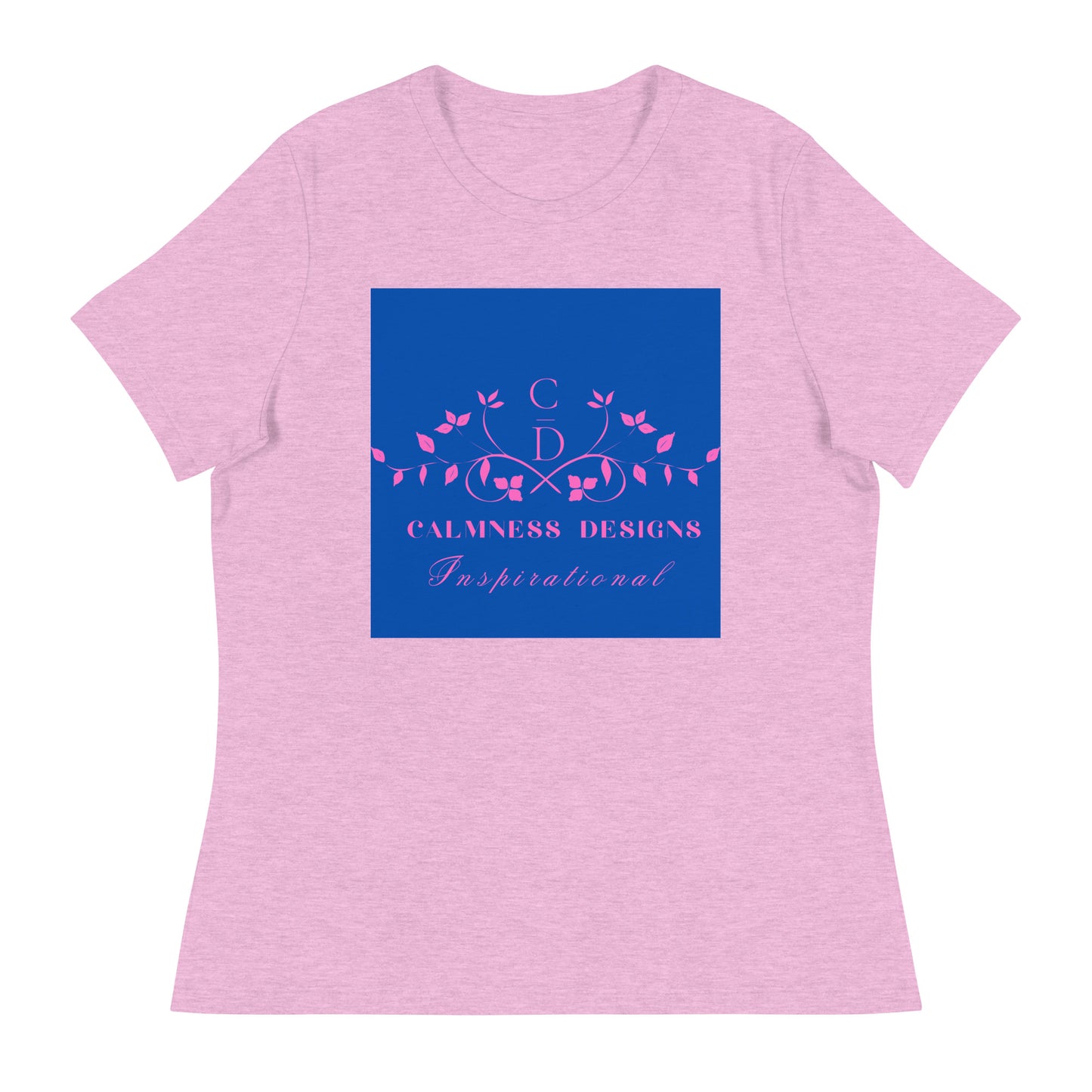Ivory Pink Traditional Couple Monogram Wedding Logo, Calmness Designs, Creative Designs, Women's Relaxed T-Shirt