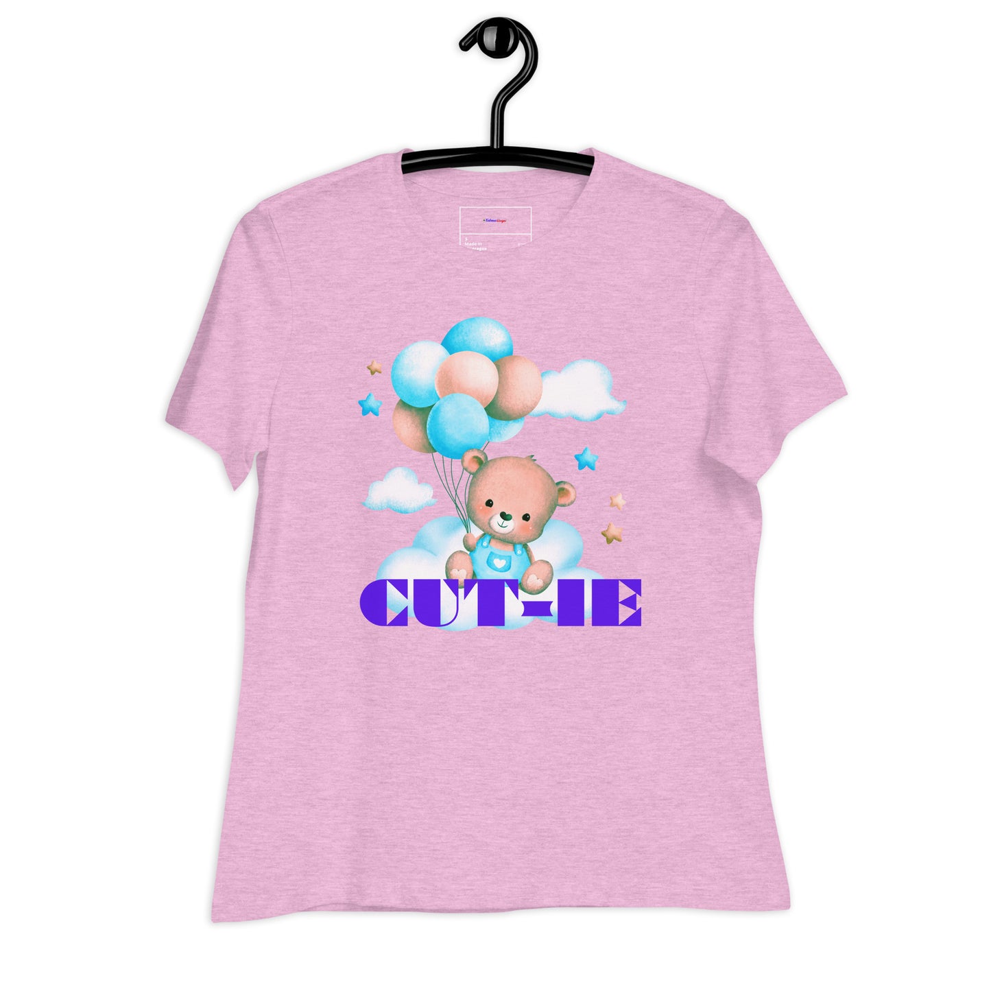 Cute Teddy Bear and Balloon, Calmness Designs, Creative Designs, Women's Relaxed T-Shirt