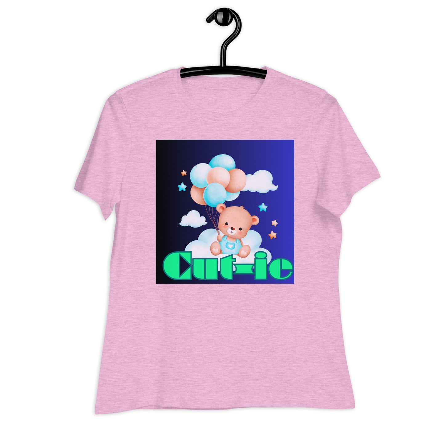 Cute Teddy Bear and Balloon, Calmness Designs, Creative Designs, Women's Relaxed T-Shirt