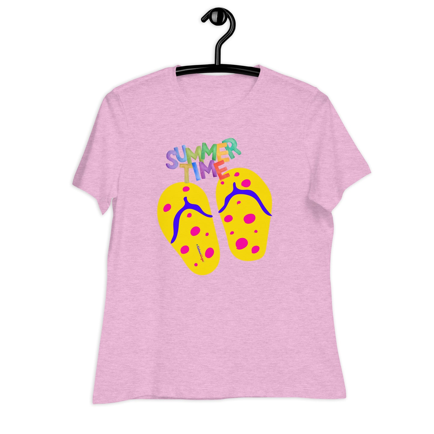 SUMMER TIME, Flip flop for Summer, CALMNESS DESIGNS, Creative Designer's, Women's Relaxed T-Shirt