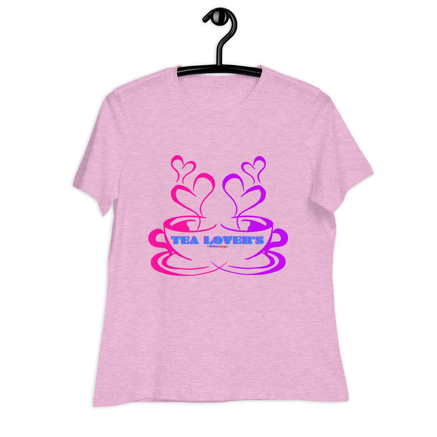 TEA LOVER'S 2 CUPS of COFFEE, Hearts, CALMNESS DESIGNS, Creative Designer's, Women's Relaxed T-Shirt