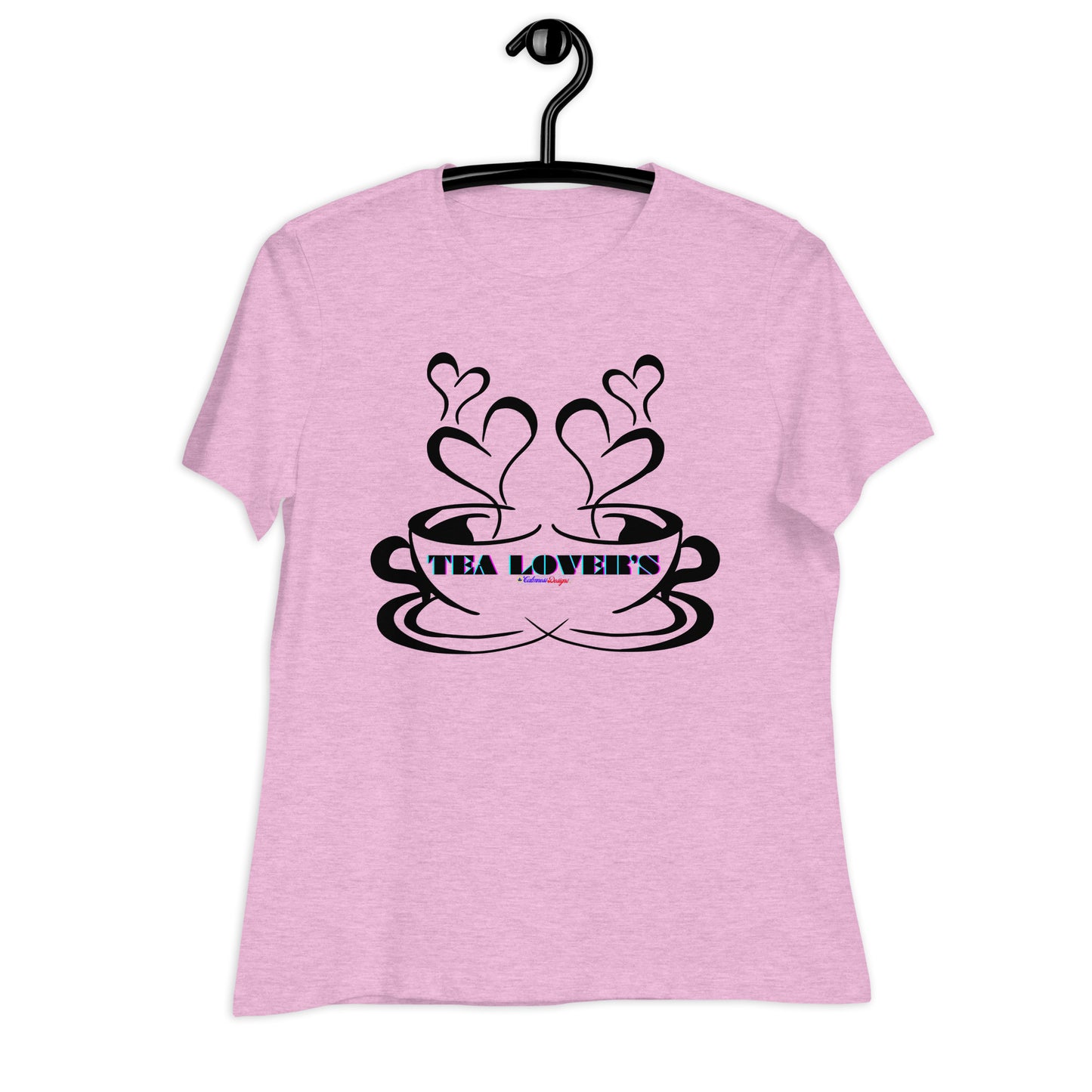 TEA LOVER'S 2 CUPS of COFFEE, Hearts, CALMNESS DESIGNS, Creative Designer's, Women's Relaxed T-Shirt