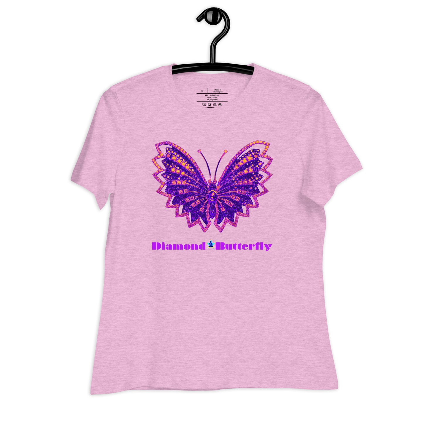Designer Diamond Butterfly Brooch, CALMNESS DESIGNS, Women's Relaxed T-Shirt
