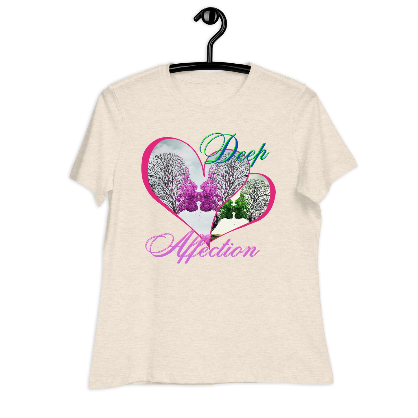 Love Therapy, Couple Kissing Hearts, Deep Affection, Calmness Designs, Women's Relaxed T-Shirt