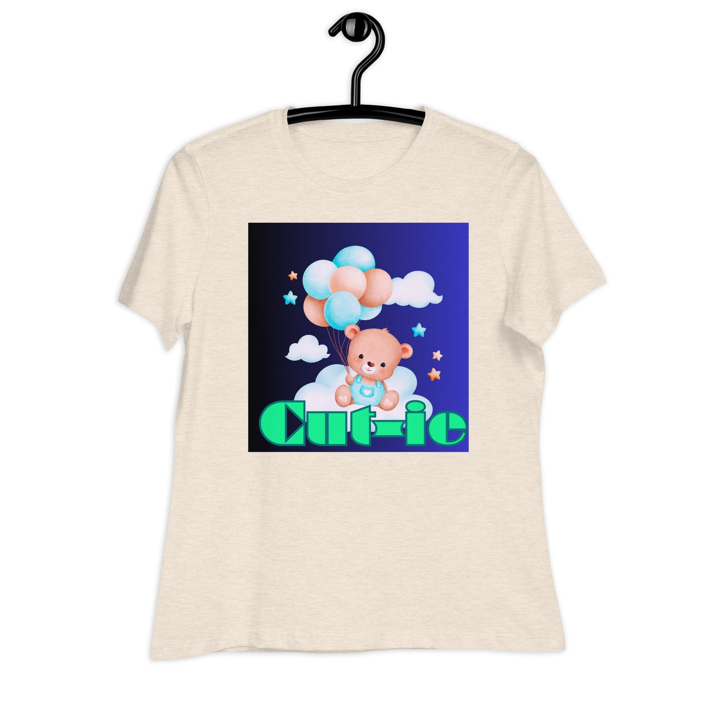 Cute Teddy Bear and Balloon, Calmness Designs, Creative Designs, Women's Relaxed T-Shirt