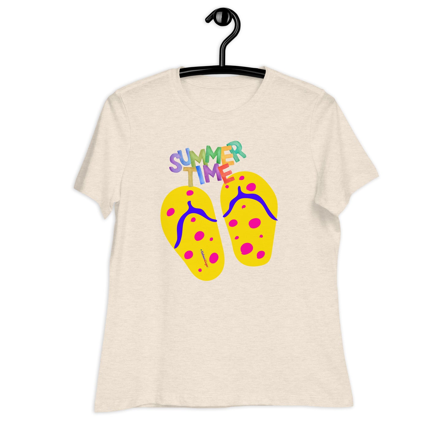 SUMMER TIME, Flip flop for Summer, CALMNESS DESIGNS, Creative Designer's, Women's Relaxed T-Shirt
