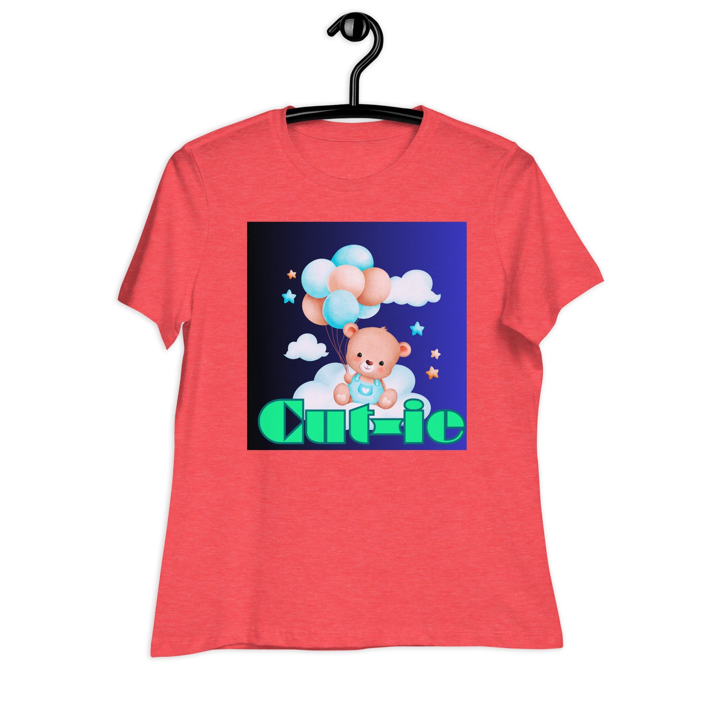 Cute Teddy Bear and Balloon, Calmness Designs, Creative Designs, Women's Relaxed T-Shirt