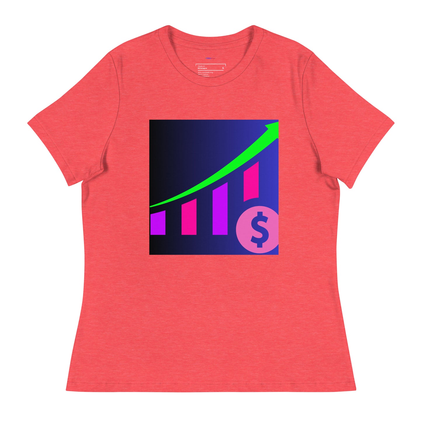 Money Growth, Growth Chart, Arrow, Dollar-Sign ,Calmness Designs, Creative Designs, Women's Relaxed T-Shirt