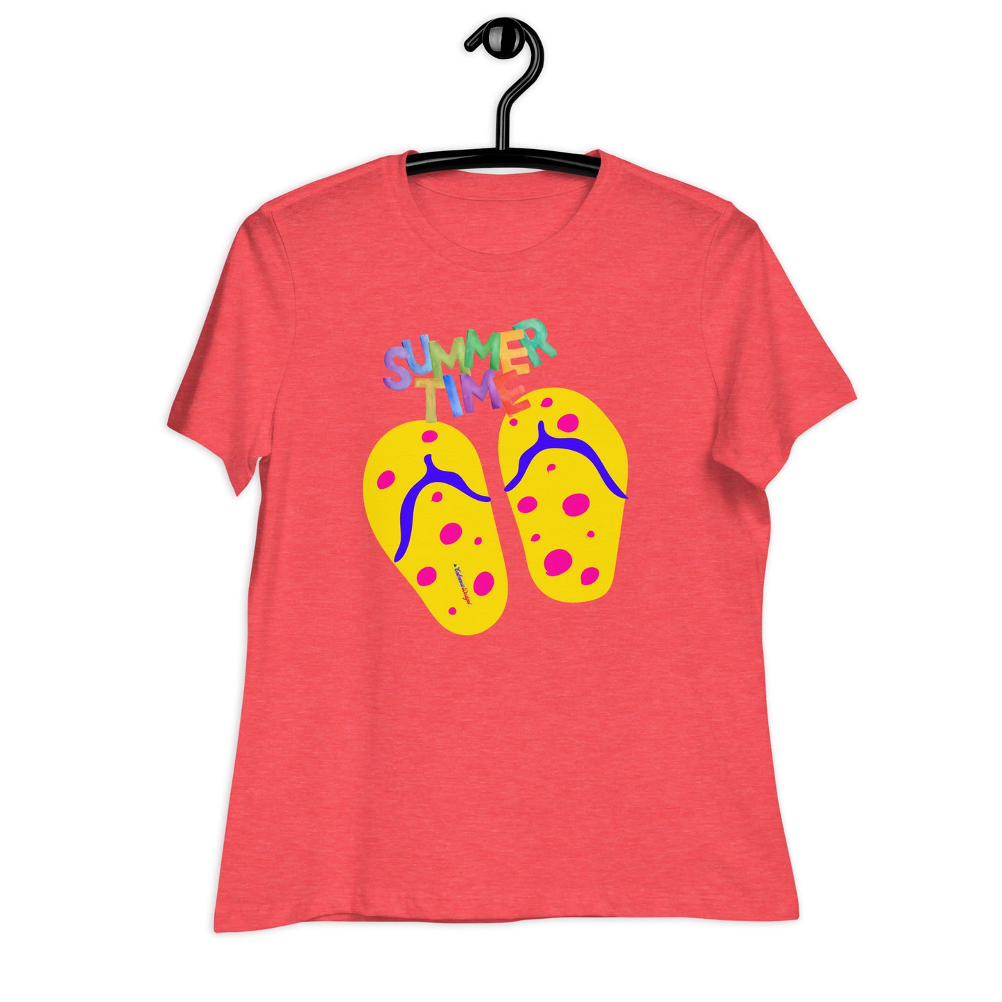 SUMMER TIME, Flip flop for Summer, CALMNESS DESIGNS, Creative Designer's, Women's Relaxed T-Shirt