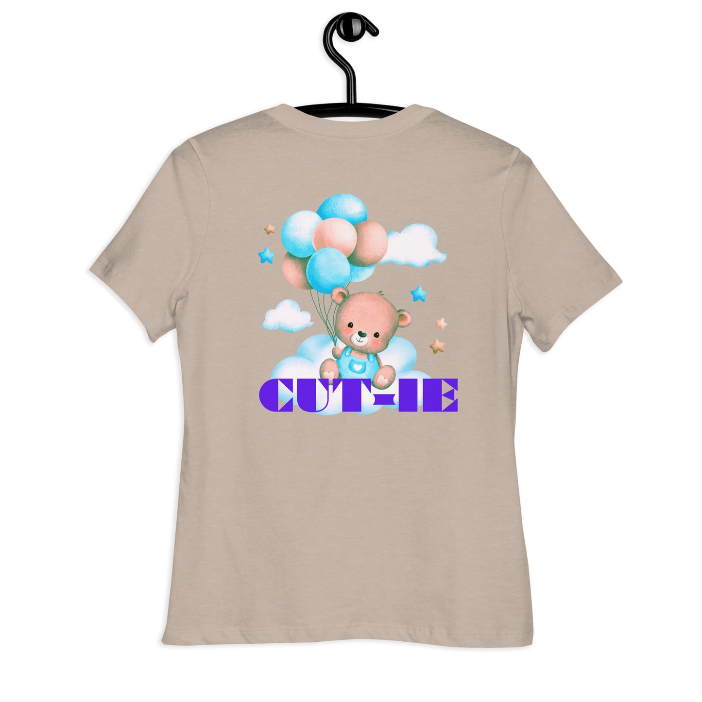 Cute Teddy Bear and Balloon, Calmness Designs, Creative Designs, Women's Relaxed T-Shirt