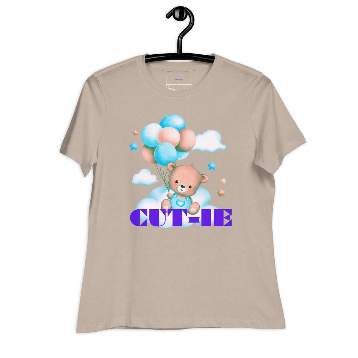 Cute Teddy Bear and Balloon, Calmness Designs, Creative Designs, Women's Relaxed T-Shirt