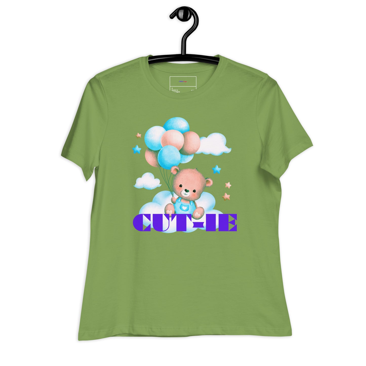Cute Teddy Bear and Balloon, Calmness Designs, Creative Designs, Women's Relaxed T-Shirt