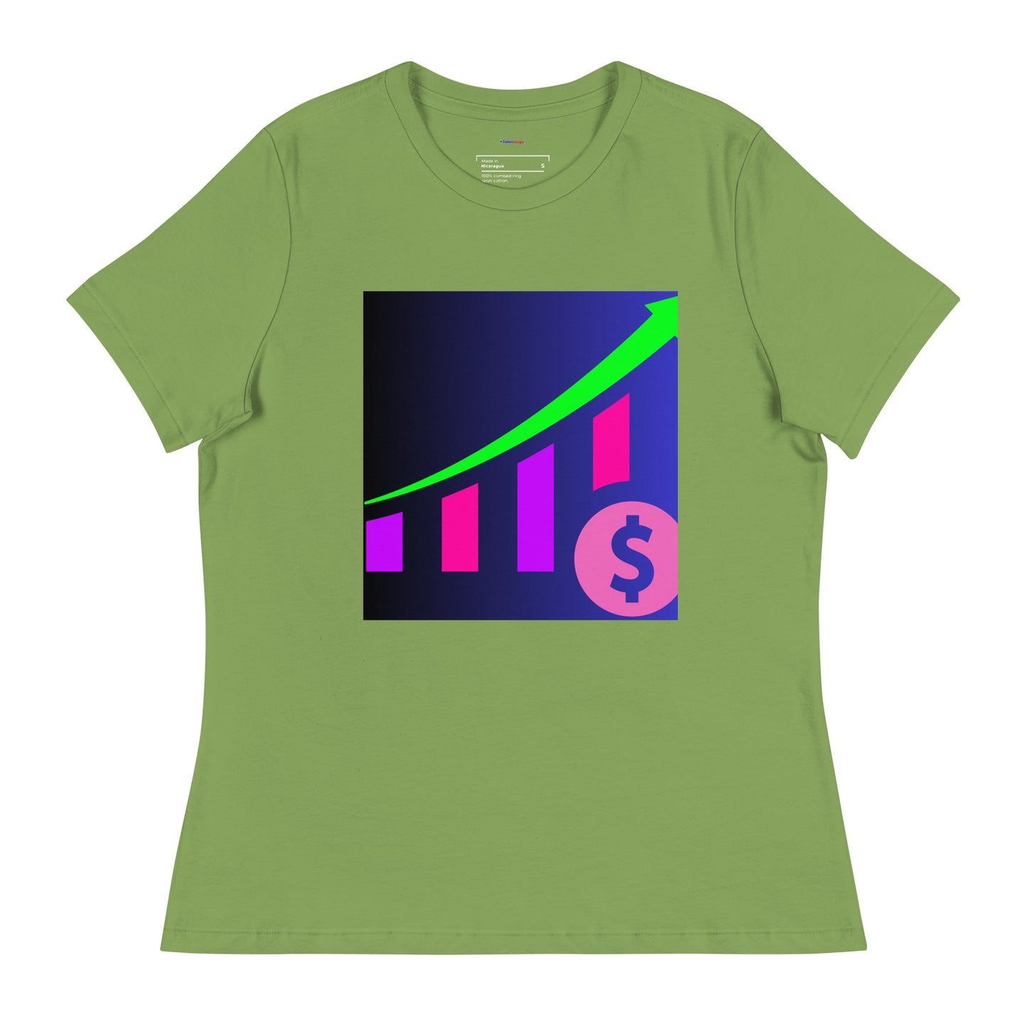 Money Growth, Growth Chart, Arrow, Dollar-Sign ,Calmness Designs, Creative Designs, Women's Relaxed T-Shirt